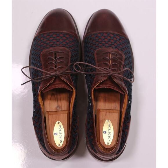 Paul Smith Oxblood Captoe Netted Oxford Leather Dress Shoes Eu 43 - US 10 - Picture 5 of 13